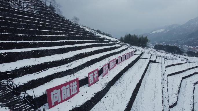 中泰梯田雪景