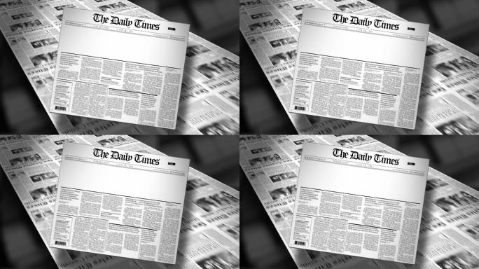 空白报纸标题动画英文报纸视频素材传统媒体