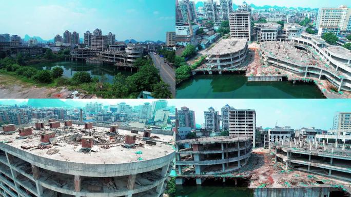 桂林上海路周边的烂尾楼