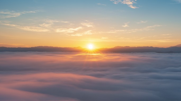 延时拍摄的云层高空云端云海翻腾云浪翻滚山