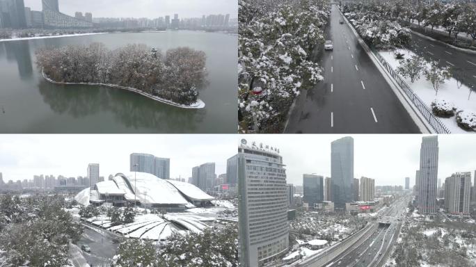 合肥天鹅湖初雪