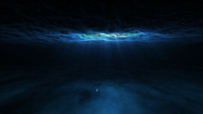 梦境水底4K循环视频海洋唯美光线水面