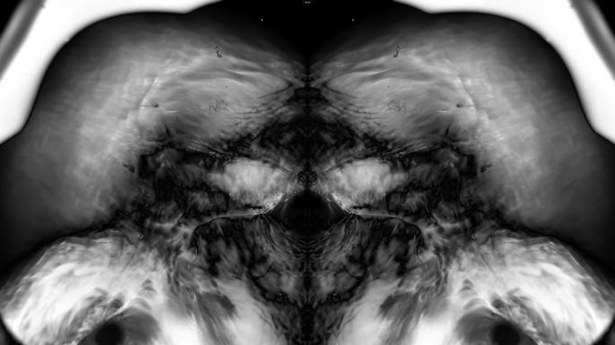 水中移动液体墨水水墨晕开抽象黑白图像