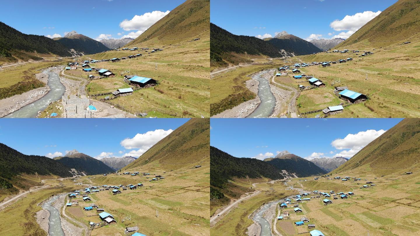 西藏小山村航拍