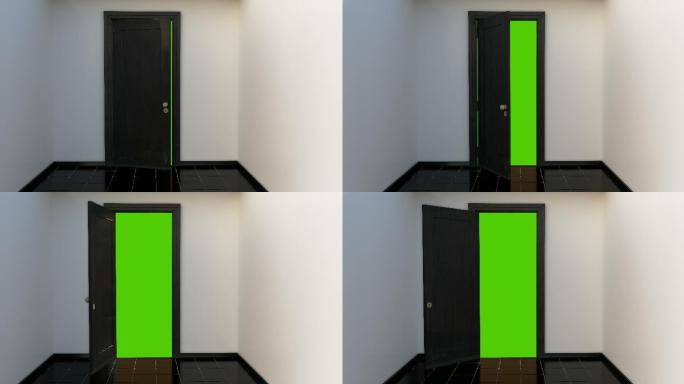 开门的绿屏抠像素材