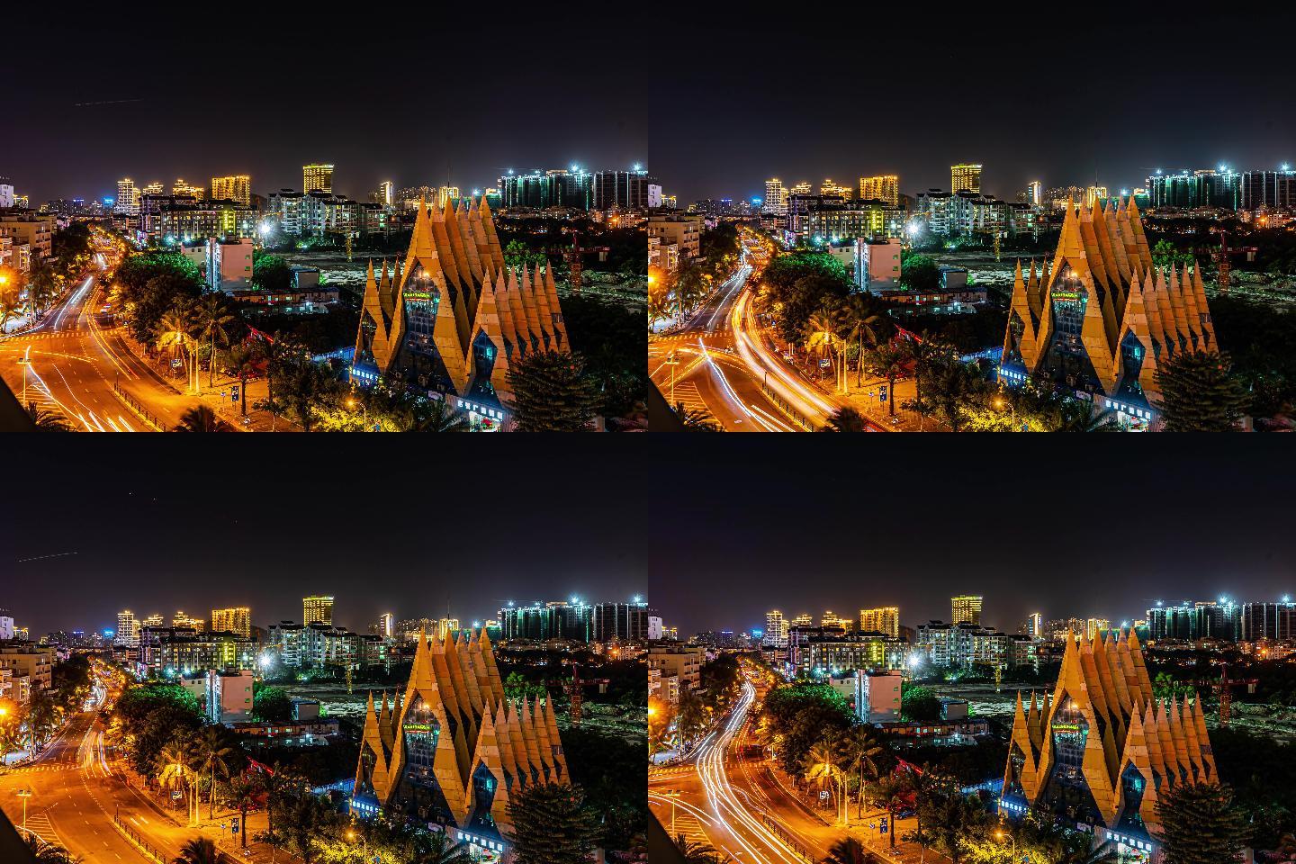 三亚城市夜景4K