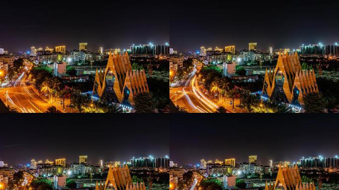 三亚城市夜景4K