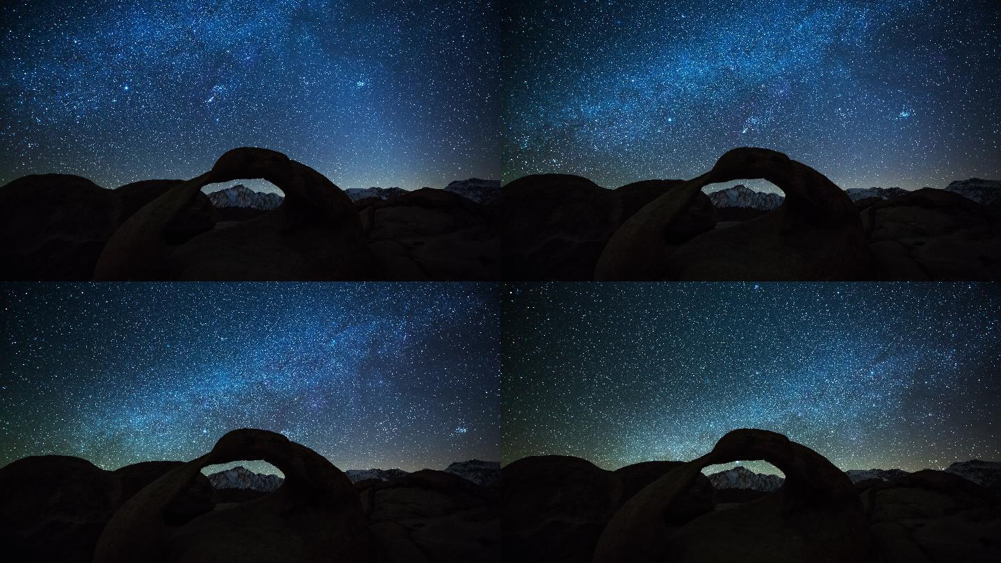 银河和恒星延时摄影星河夜空星空延时