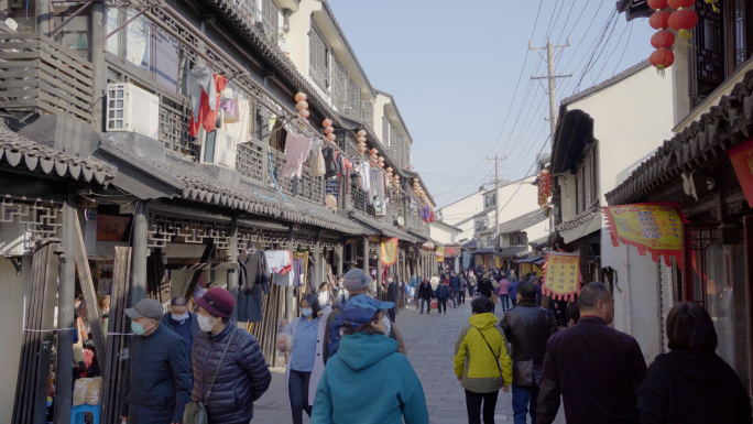 4K葑门横街市集人群