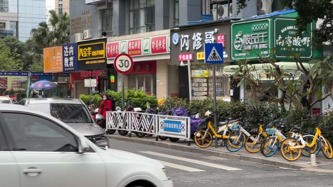 4K南宁街道景观南宁特色城市街景