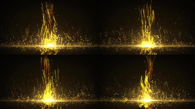 金色光线粒子背景-无缝循环