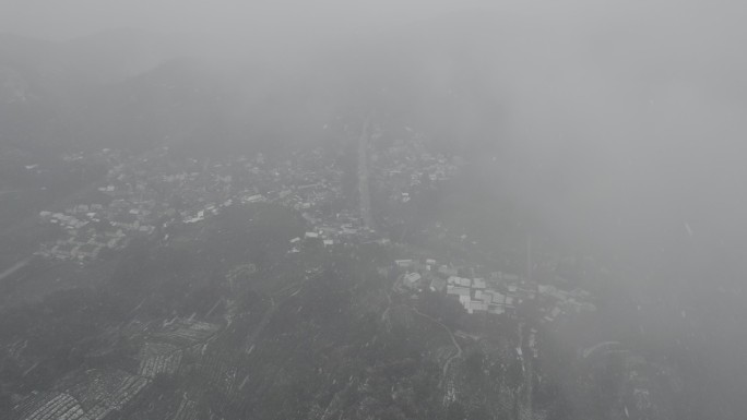 下雪 西湖 茶山 航拍 4K 梅家坞