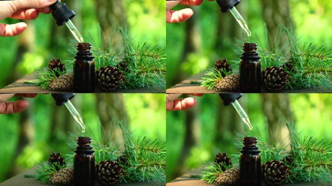 一小瓶云杉精油植物精油天然油脂养颜护肤