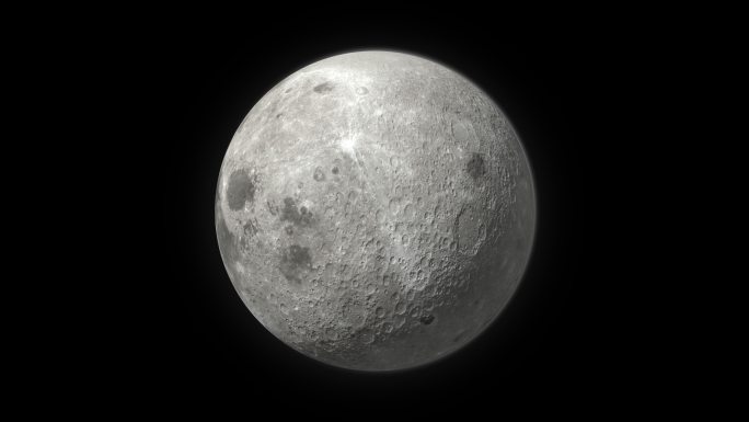 原创月球无缝旋转视频-4K带透明通道