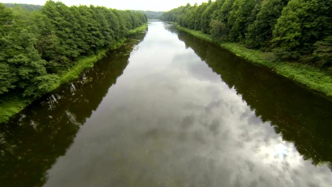 从空中俯瞰河流热带雨林绿色丛林天然氧吧