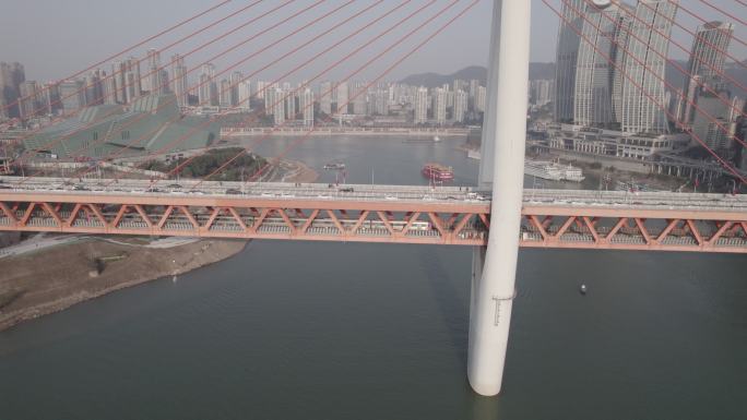 重庆千厮门大桥航拍DLOG