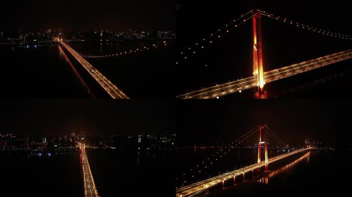 杨泗港长江大桥无人机4K夜景