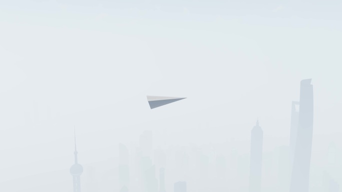 纸飞机飞过上海陆家嘴