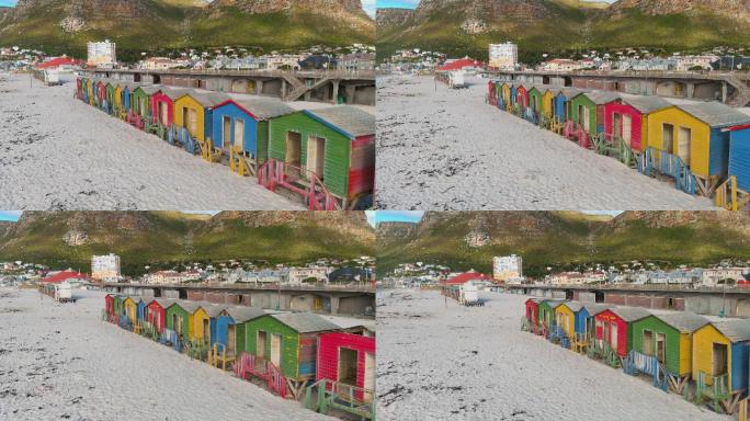南非开普敦著名的彩色海滩小屋
