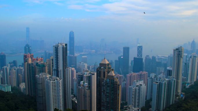 香港全景、香港太平山延时