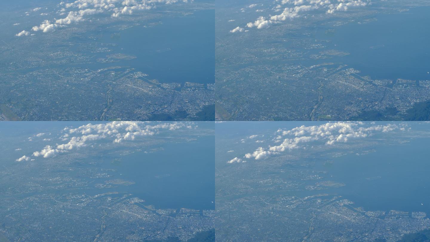 大阪市景观航拍大景全貌高空飞机视角