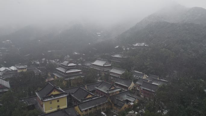 下雪 西湖 灵隐 航拍 4K 原片