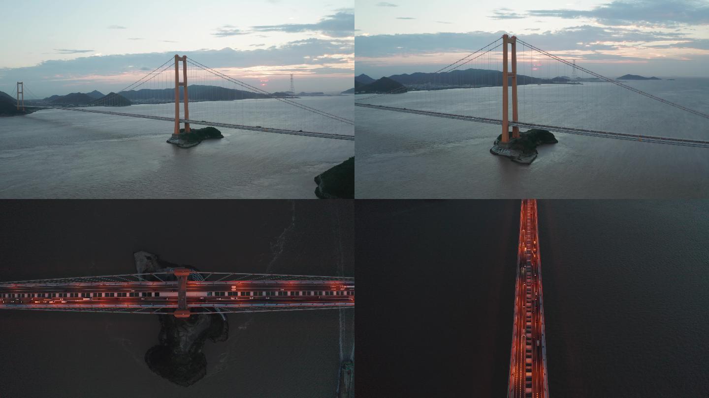 浙江舟山西候门大桥高速公路航拍延时摄影