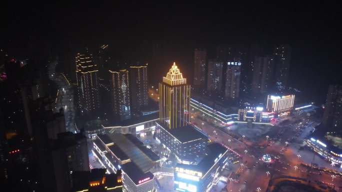 4k原创航拍重庆丰都城区夜景