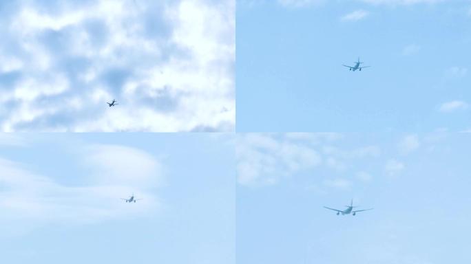 4K航拍飞机飞过天空