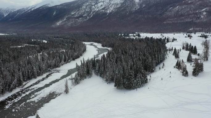 阿尔泰山区的雪景素材（4K高清）