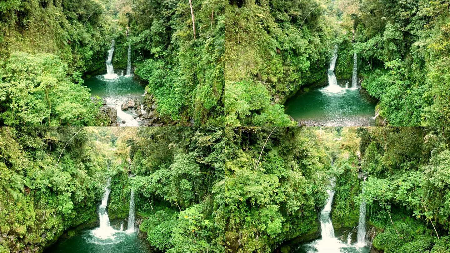 隐藏着瀑布的热带雨林