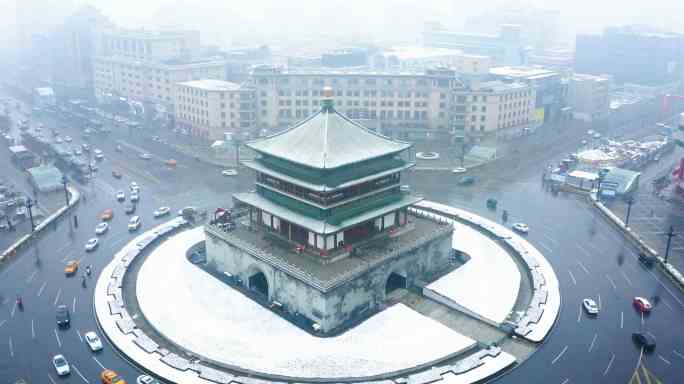 4K长安雪景实拍视频