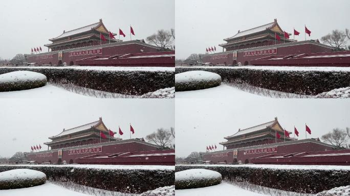 天安门城楼雪景