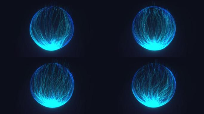 蓝色球-无缝循环带透明通道