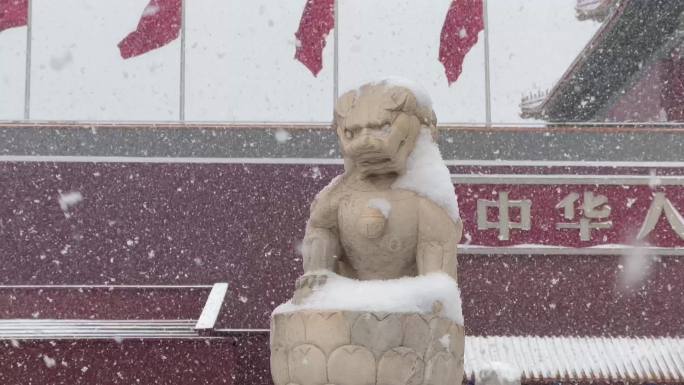 天安门雪景