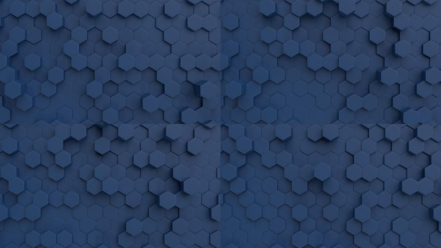抽象科技蓝六边形瓷砖背景