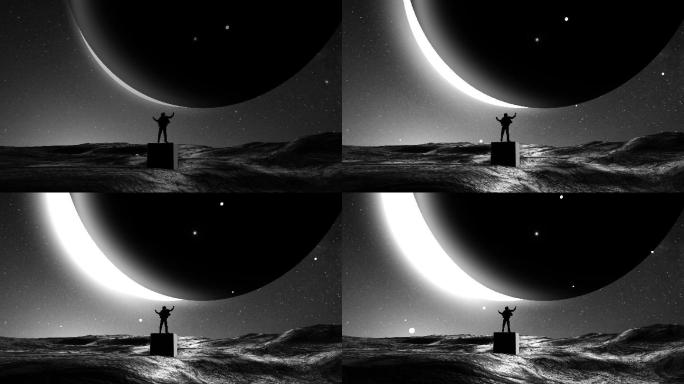日月星辰拼搏正能量意境视频