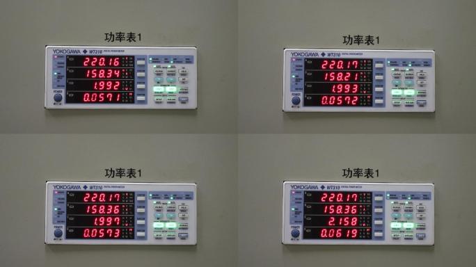 实验室功率测试操作仪表特写镜头素材