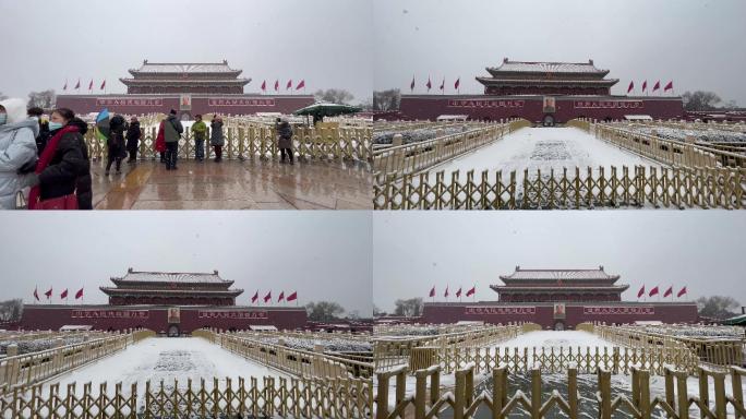 天安门城楼雪景