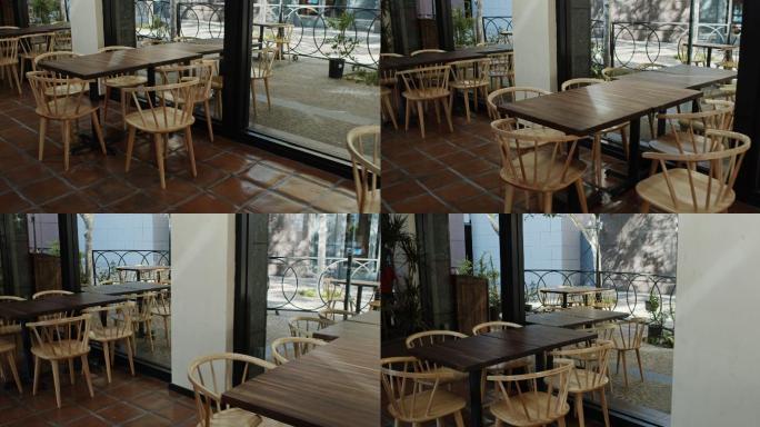 餐厅里的空桌椅疫情餐馆咖啡厅饭店酒店
