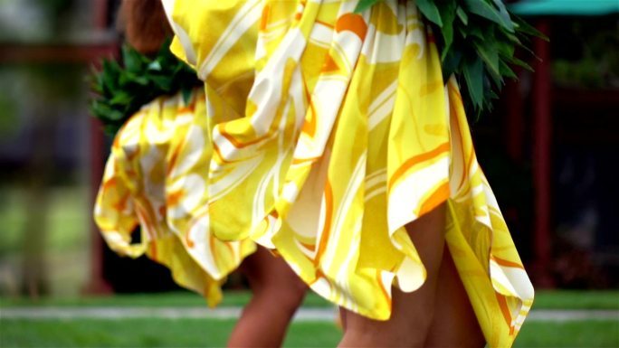 夏威夷草裙舞实拍裙子舞