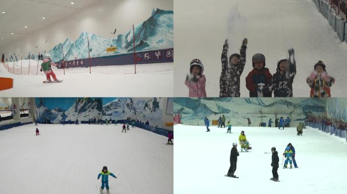 室内戏雪滑雪滑道视频素材
