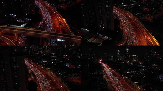 4K原素材-上海南北高架桥、北横通道立交