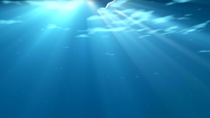 真实的水下场景海底世界海底丁达尔光
