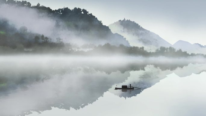 4K意境山水背景视频山水有相逢