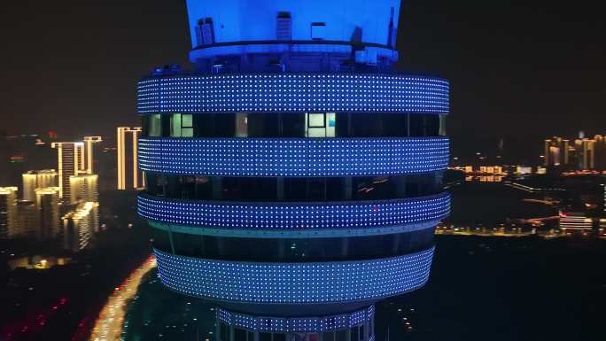 龟山电视塔（亚洲桅杆）夜景航拍素材全套