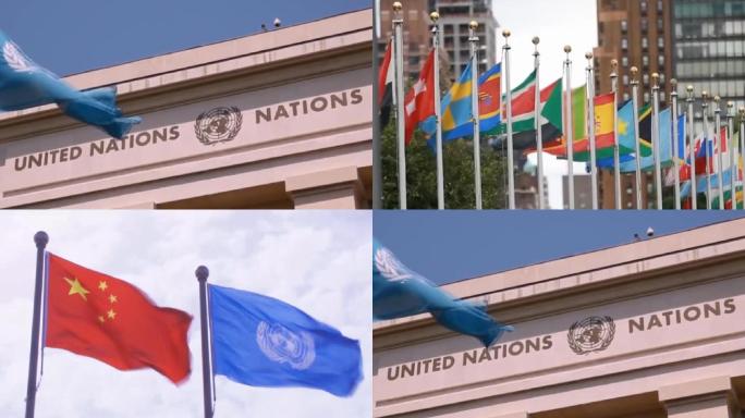 大型会议活动外景联合国实拍视频