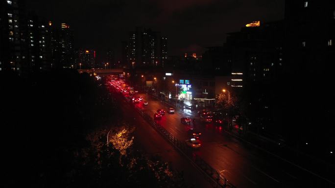 4K原素材-上海浦东新区城市夜景，东方路