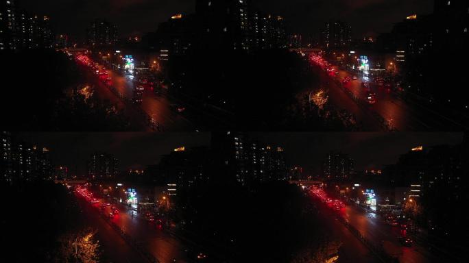 4K原素材-上海浦东新区城市夜景，东方路