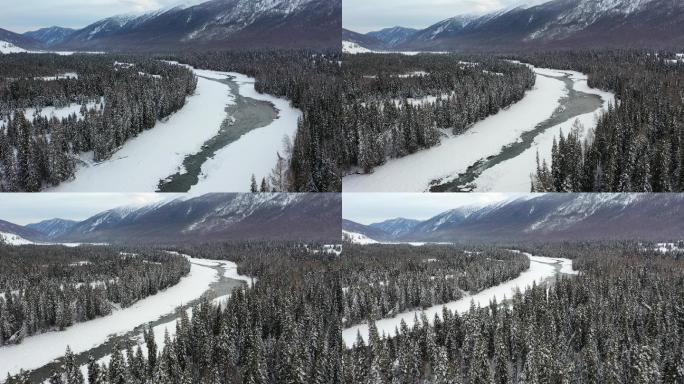 阿尔泰山区的雪景素材（4K高清）